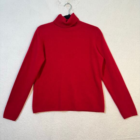 Valerie Stevens VTG Luxurious Soft Red Cashmere Turtleneck Sweater Size Medium - Picture 2 of 8